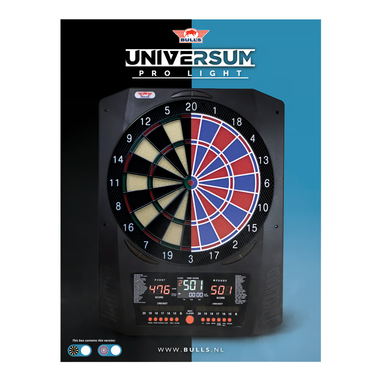Bulls NL Universum Pro Light Electronic Dartboard - Crveno-plava